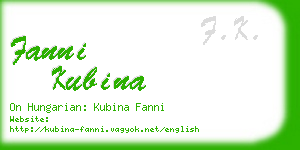 fanni kubina business card